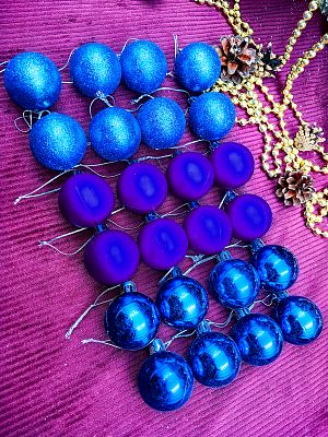 Набор шаров 3,5 см 24 шт синий AL-13-4