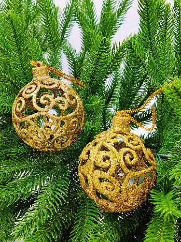 													Набор шаров 8 см 2 шт золото 9920521