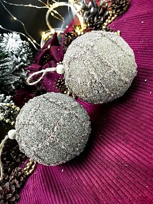 Набор шаров 10 см 2 шт фисташковый 9111-22