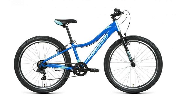 Велосипед горный FORWARD JADE 24 1.0 24" 12" 7 ск. синий/бирюзовый RBKW1J347002 2021