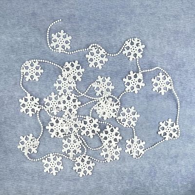 Бусы белый 3 м см SML-19snowflake b-X