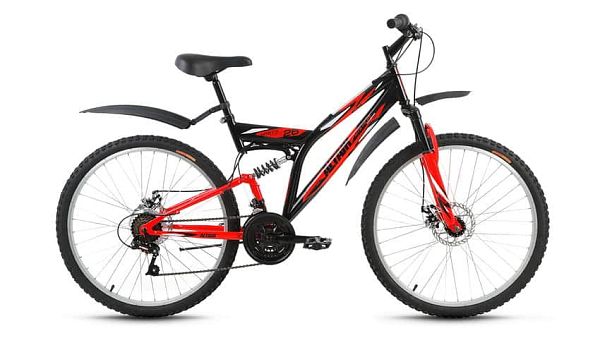 Велосипед горный двухподвес ALTAIR MTB FS disk 26" 18" 18 ск. черный ALTAIR MTB FS 26 disc 18" черны