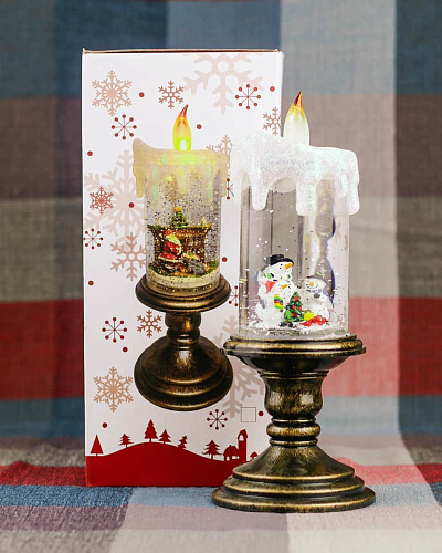 													Новогодний фонарик свеча Снеговик 24 см К130-599 фото 3