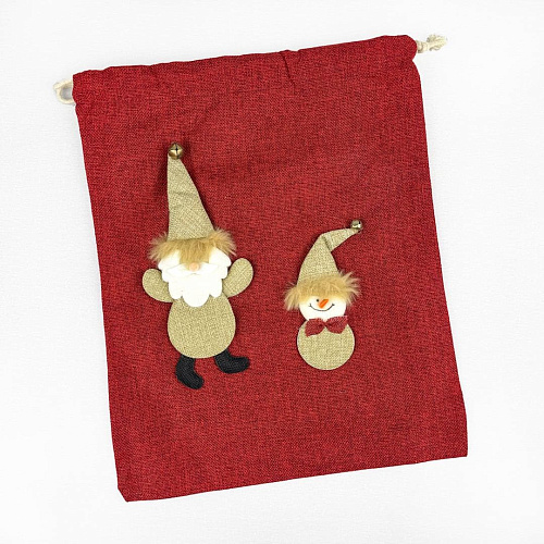 													Мешочек для подарков 33х40 см красный  9817413