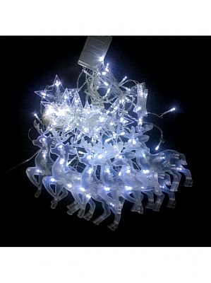 Уценка Светодиодная бахрома 3 м, белый холодный 12 шт., 8 режимов, провод прозрачный, К130-812