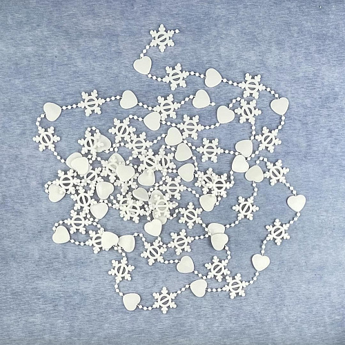 													Бусы белый 3 м см SML-19heart-X