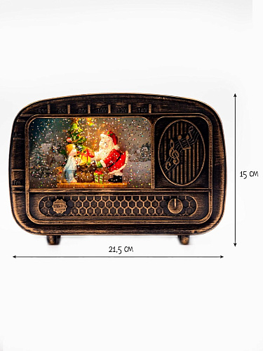 													Новогодний фонарик музыкальный Радио Дедушка Мороз и мальчик 15х22 см Р-5162-A фото 5