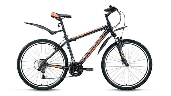 Велосипед горный FORWARD Apache 1.0 26" 21" 21 ск. черный матовый FORWARD Apache 1.0 21" черный мато
