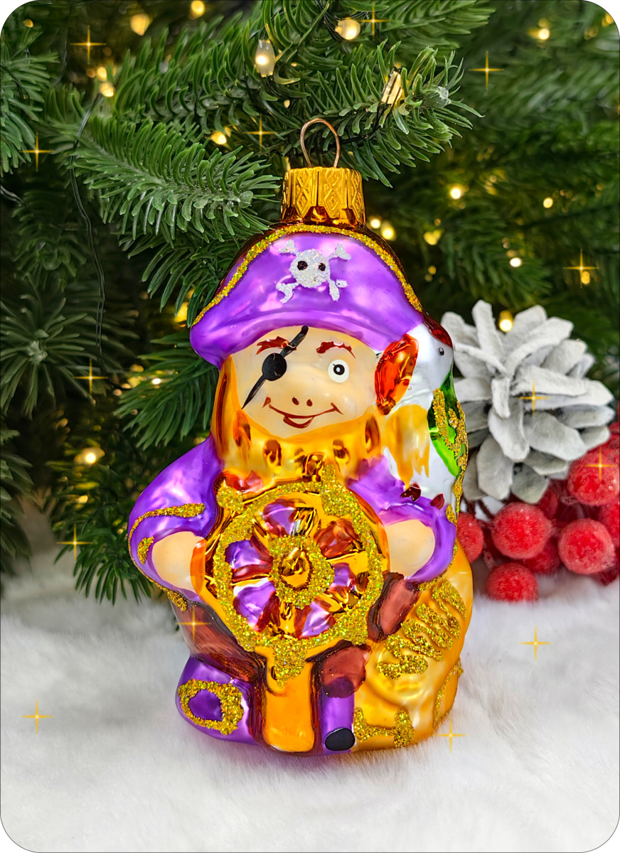 Елочная игрушка Пират 9 см, стекло // пират фото 3 Елочная игрушка Пират 9 см, стекло // пират фото 3