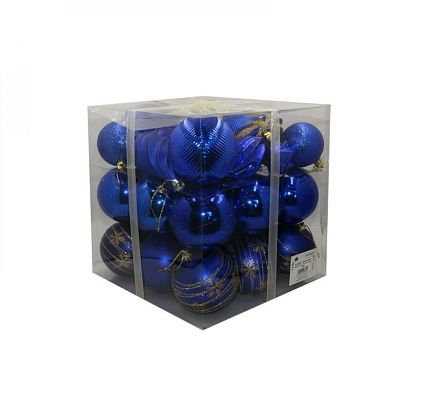 Набор шаров 10 см 32 шт синий M-360549/B