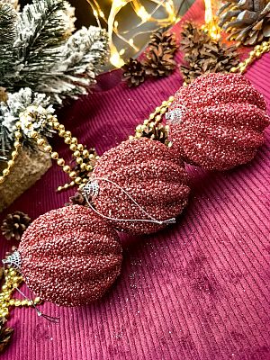 Набор шаров 8 см 3 шт розовое золото Р-7450