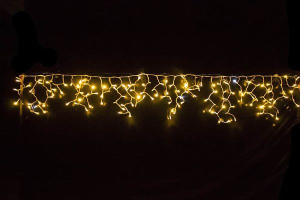 Светодиодная бахрома  м, белый теплый 40 LED FLASH эфф. и 160 LED, статичный с FLASH эффектом, прово