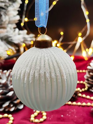 Шар васильковый 8 см, стекло Merry Green MG24220