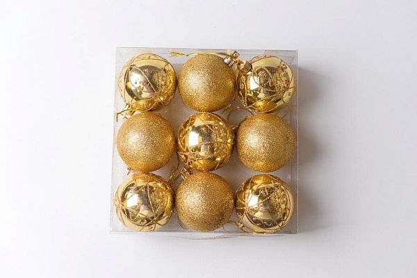 Набор шаров 6 см 9 шт МИКС 60SGV09-301MIX