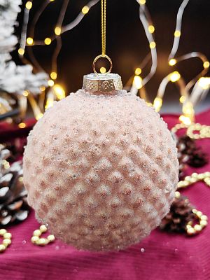 Шар сатин шапмань 10 см, стекло Merry Green MG24177