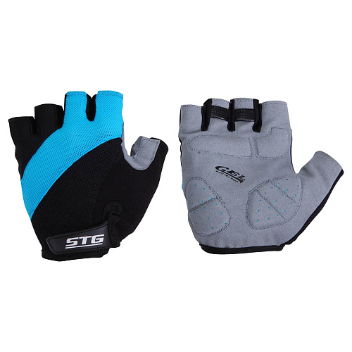 													Велоперчатки STG  M черно-голубые Х66457-М