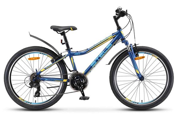 Велосипед горный STELS Navigator 410 V 24" 13" 21 ск.  Тёмно-синий/жёлтый LU078954 