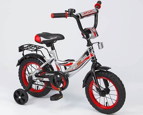 Велосипед детский MAXXPRO SPORT 12"  1 ск. серебристо-черно-красный Z12210 