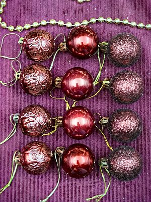 Набор шаров 3,5 см 12 шт вино р-5109wine