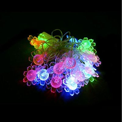 Уценка Светодиодная гирлянда нить 3,5 м м, МИКС 20 LED цветочек, , провод , K130-245