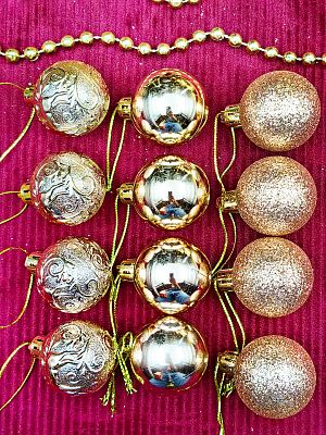 Набор шаров 3,5 см 12 шт шампань р-5109sh