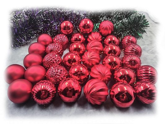 Набор шаров 6 см 34 шт красный MAS86RED