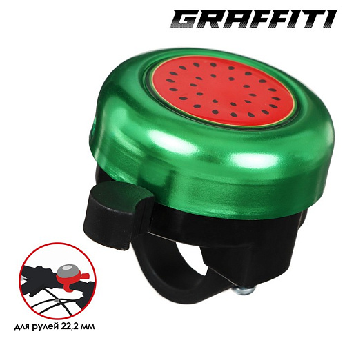 													Звонок велосипедный Graffiti «Арбузик» черный, зеленый 7362425 фото 4