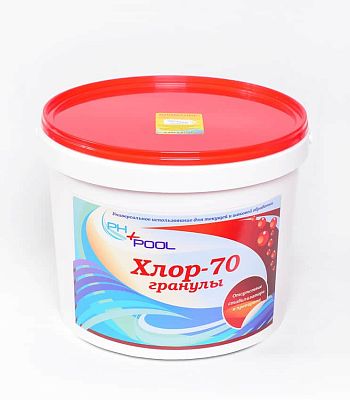 Быстрый стабилизированный хлор PH+POOL Хлор-70 4 кг. Гранулы 310045