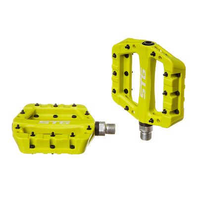 Педали STG BC-PD227, 96x100x24 мм, пластик с металлическими шипами, 9/16", пром. подшипник, светло-з