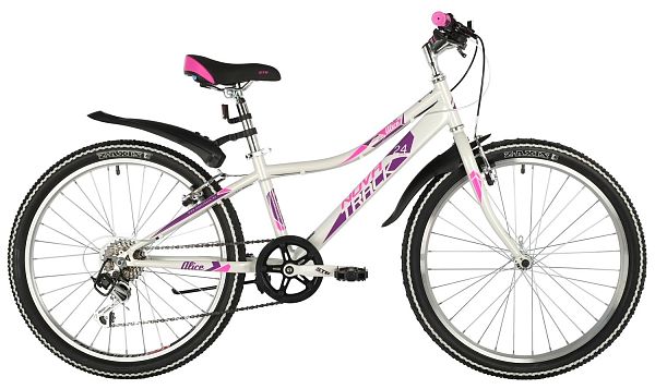 Велосипед горный Novatrack ALICE 24" 10" 6 ск. белый 24SH6SV.ALICE.10WT21 2021