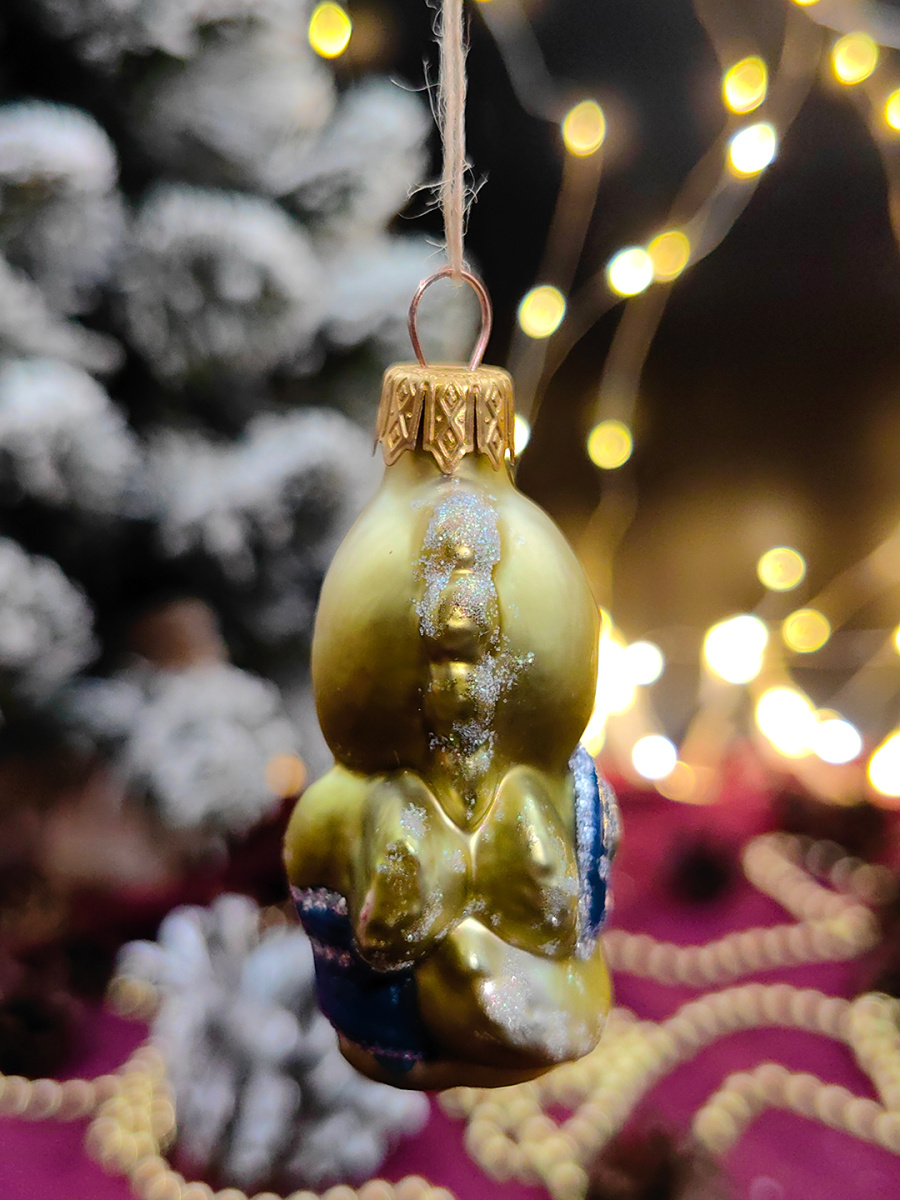 Елочная игрушка Дракон оливковый 6 см, стекло // дракон фото 2 Елочная игрушка Дракон оливковый 6 см, стекло // дракон фото 2