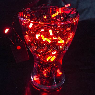  9 м м, красный 100 LED, , провод , 2018527